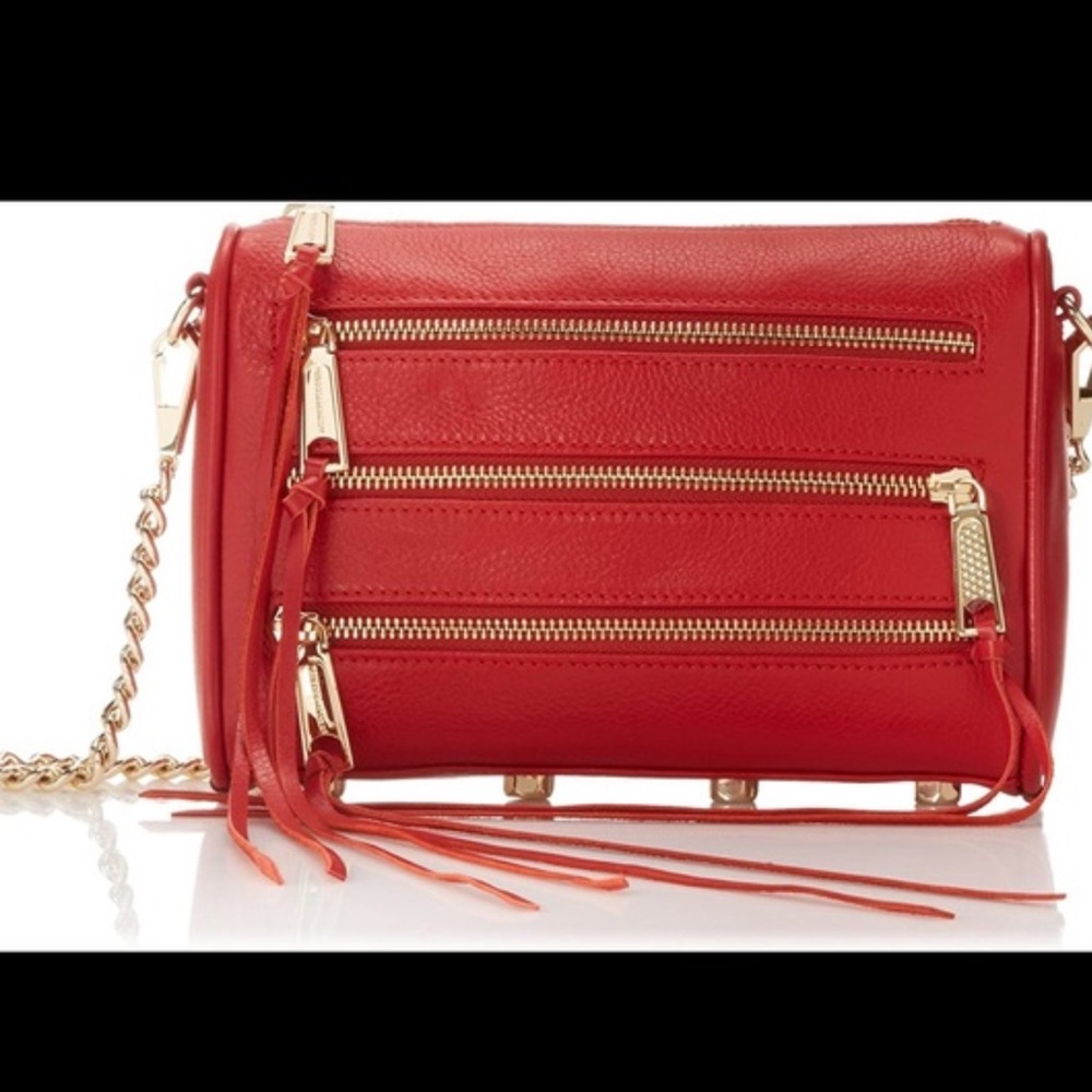 NWT Rebecca Minkoff Mini 5 Zip Convertible Clutch in “KISS” Red